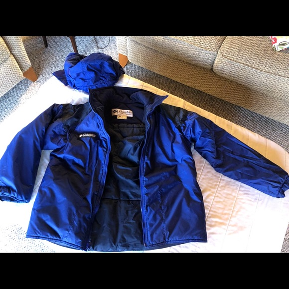 Columbia double layer blue coat - Boys size 14 - Picture 2 of 4
